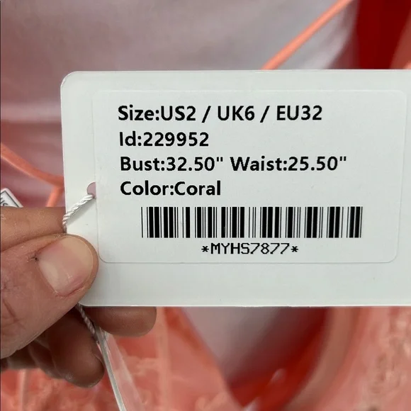 JJ’s House Coral Tulle Lace Embroidered Fit Flare Dress Spaghetti Strap US 2 - Picture 4 of 11